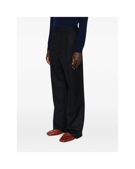 Saint Laurent Black Casual Pants With Belt Loops for men