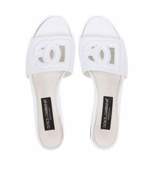 Dolce & Gabbana White Dg Logo Slides
