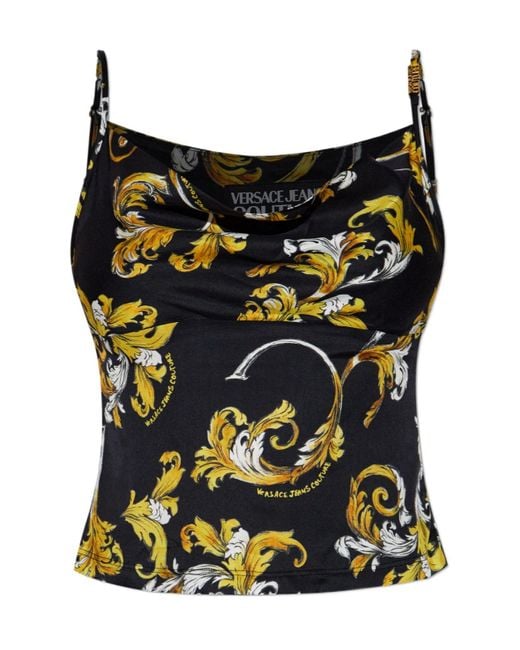 Versace Jeans Black Couture Strappy Cowl Top