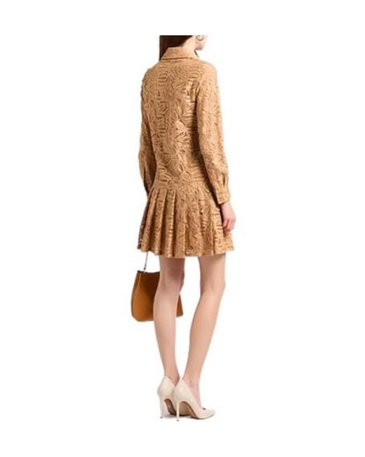 Max Mara Natural Solid Pleated Dress