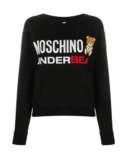 Moschino Black Teddy Printed Sweater