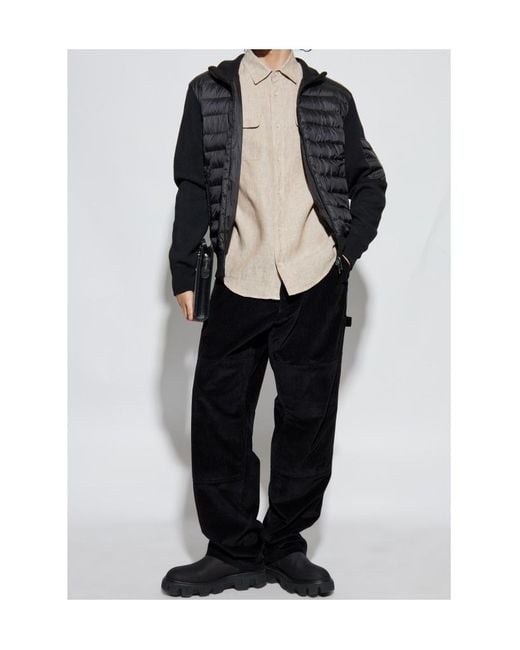 Paul & Shark Black Ultralight Hybrid Zip-Up Sweater for men