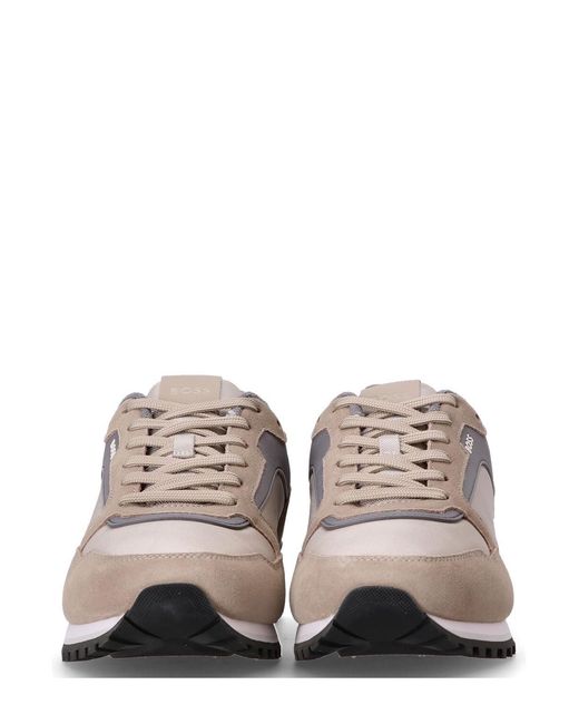 Boss Gray Panelled Sneakers for men