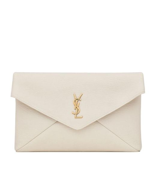 Saint Laurent Natural Cassandre Envelope Large Clutch Bag for men