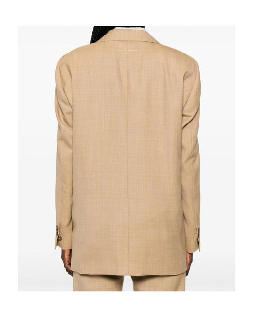 MM6 by Maison Margiela Natural Single-Breasted Blazer