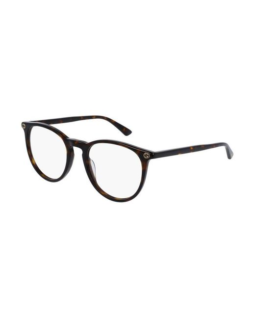 Gucci White Eyewear Round Frame Glasses