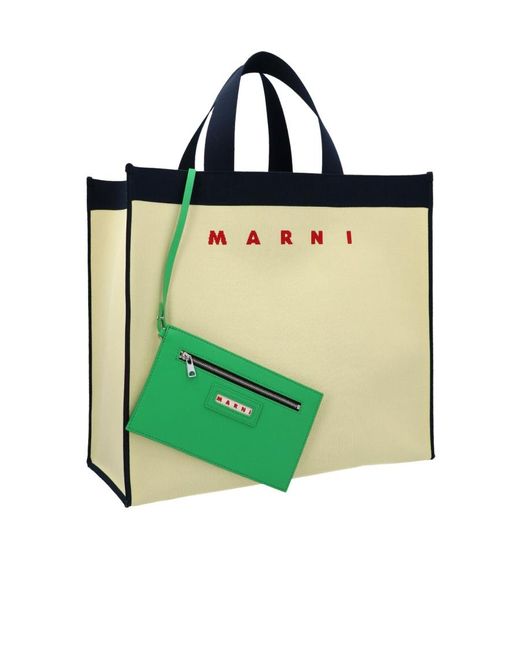 Marni Multicolor Logo Jacquard Tote Bag