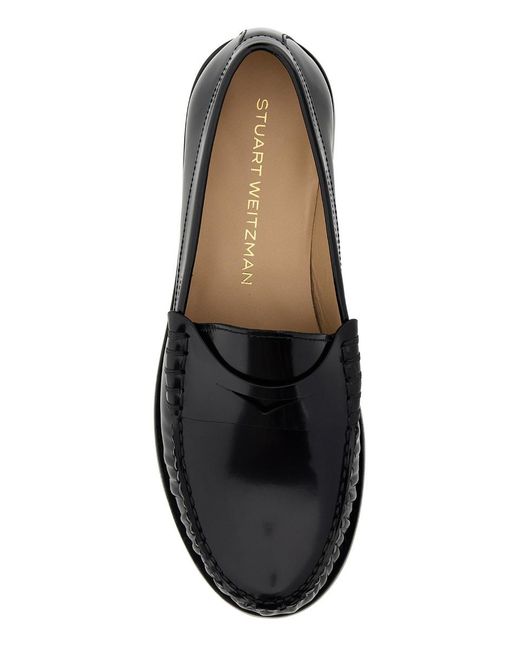 Stuart Weitzman Black Round-Toe Loafers
