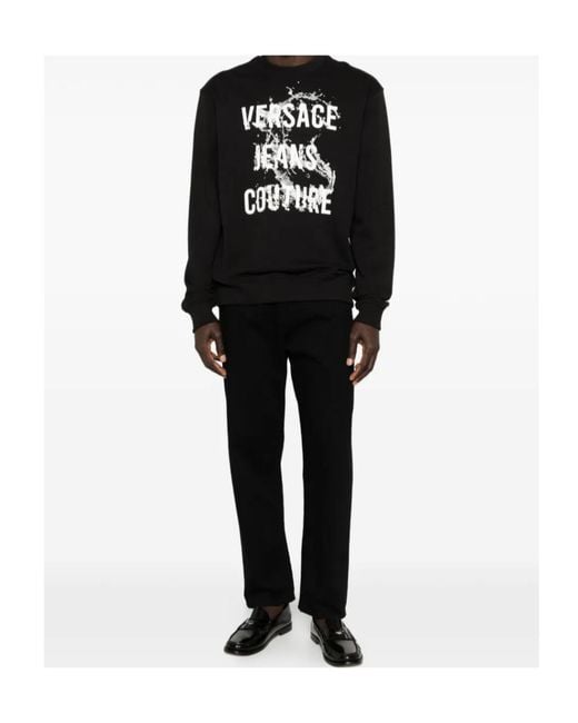Versace Jeans Black Couture Logo Print Sweatshirt for men