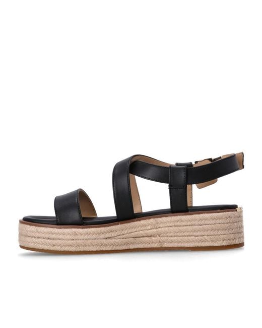 MICHAEL Michael Kors Black Lynn Platform Espadrille Sandals