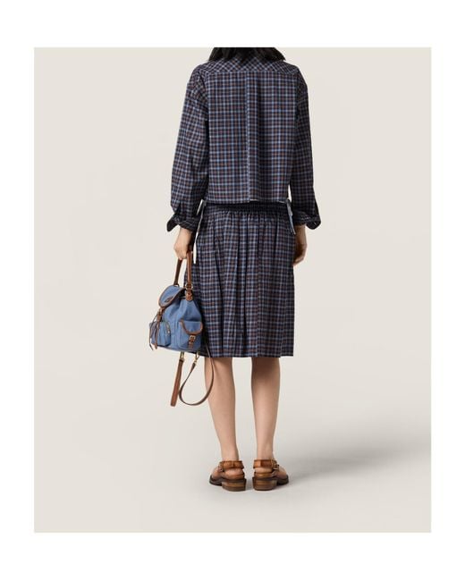 Miu Miu Blue Plaid Skirt