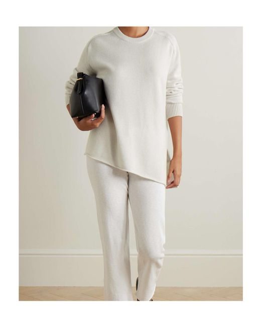 James Perse White Crew Neck Long Sleeve Sweater