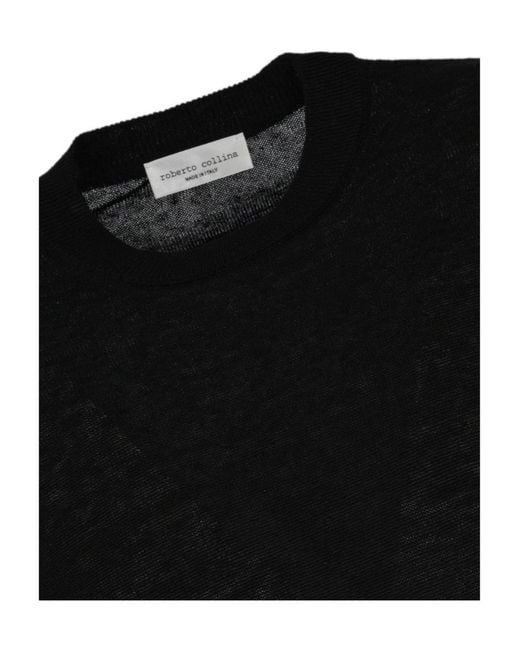 Roberto Collina Brown Sheer Short-Sleeve Knitted Top for men