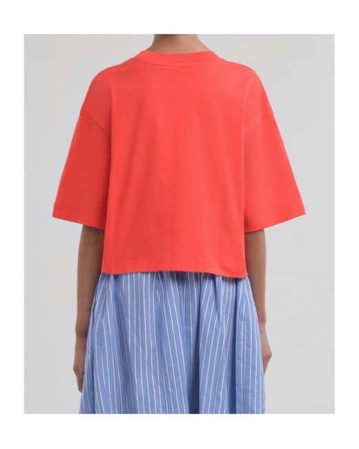 Marni Red Logo Scribbled Boxy T-Shirt