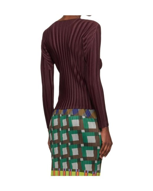 Pleats Please Issey Miyake Purple Rib Pleats January Pleated Cover-Up