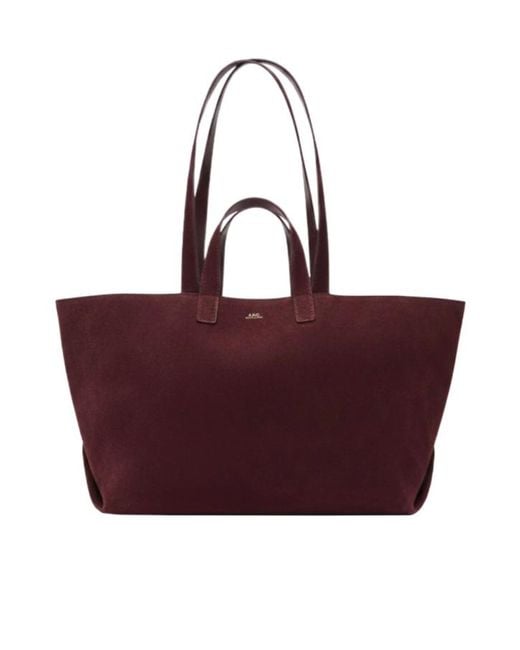 A.P.C. Red Le Drummer Shopper Bag