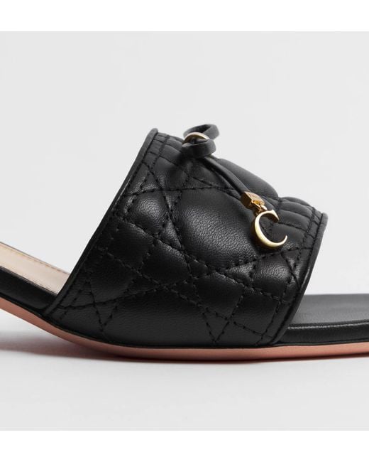 Dior Black Cannage Heeled Slide