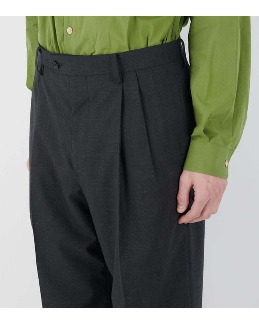 Auralee Gray Casual Pants With Belt Loops for men