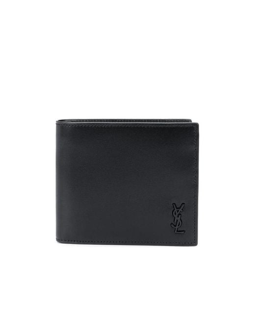 Saint Laurent Black Tiny Monogram East/West Wallet for men