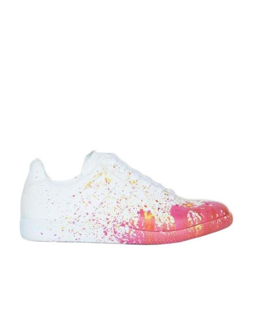 Maison Margiela Pink Replica Paint Drop Sneakers