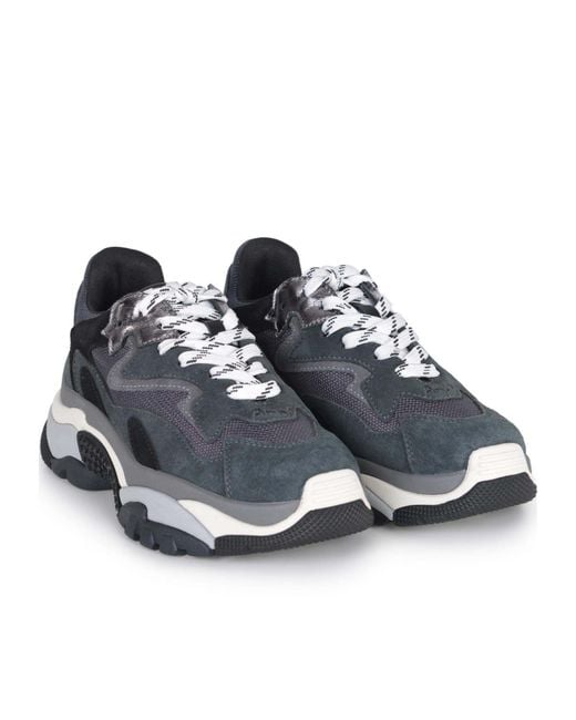 Ash Blue Round-Toe Sneakers