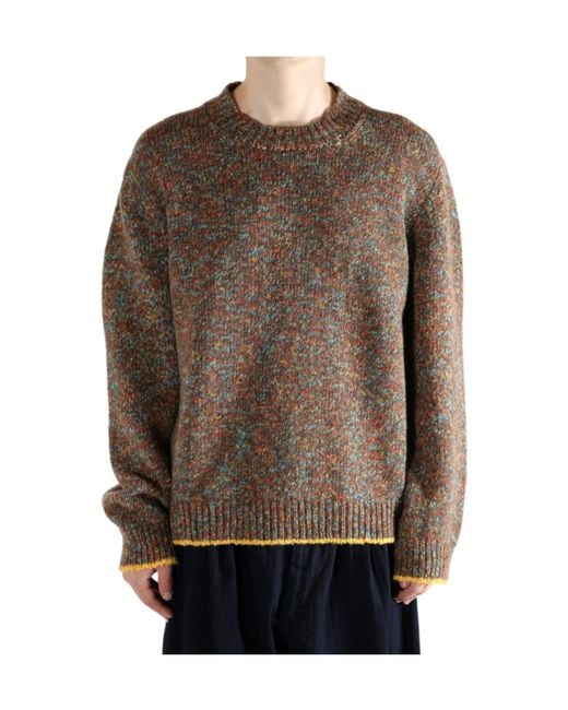 The Elder Statesman Brown Confetti Crewneck Jumper for men