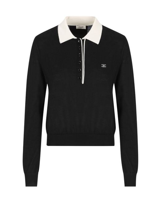 Céline Black Polo Sweater