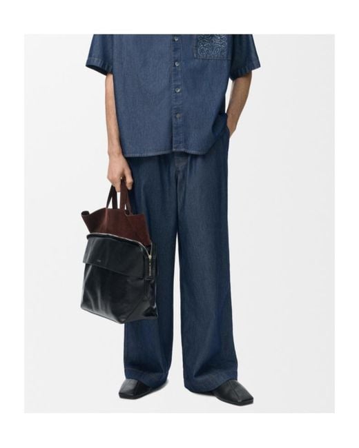 Loewe Blue Straight Leg Trousers for men