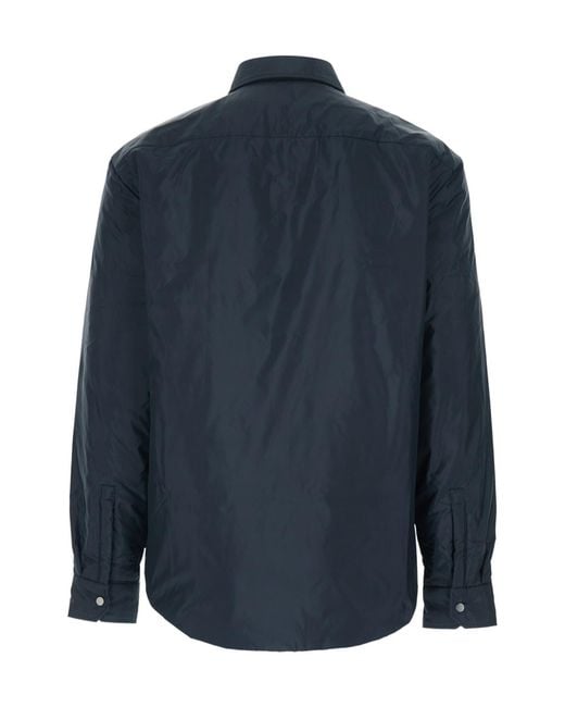 Boss Blue Boss Button-Up Padded Long-Sleeved Coat for men