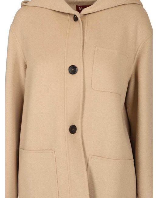 Max Mara Natural Studio Hooded Buttoned Coat