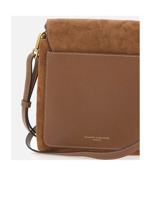 Gianni Chiarini Brown Three Suede Shoulder Bag