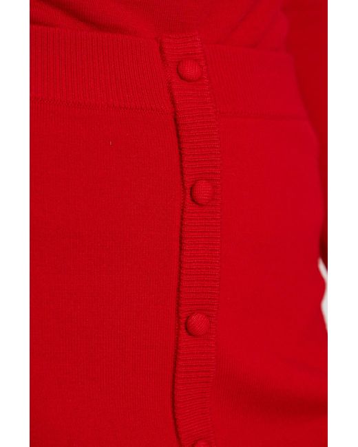 Victoria Beckham Red Button Detailed Midi Skirt