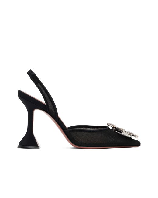 AMINA MUADDI Black Begum Mesh Sling 95 Heels
