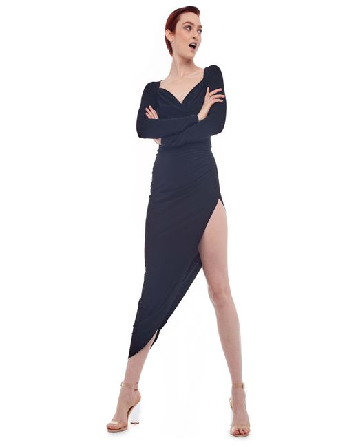 Norma Kamali Black Asymmetric Wrap Dress