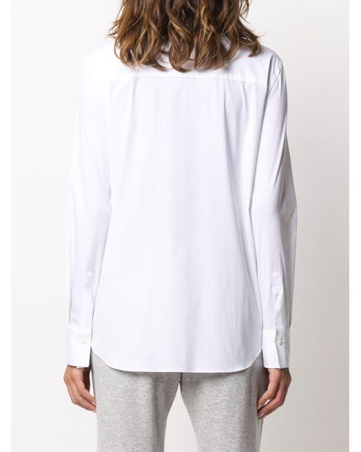 Brunello Cucinelli White Monili Embellished Long-Sleeved Shirt