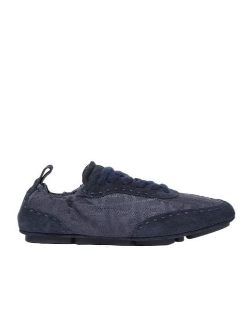 Fendi Blue Fit Lace-Up Sneakers for men
