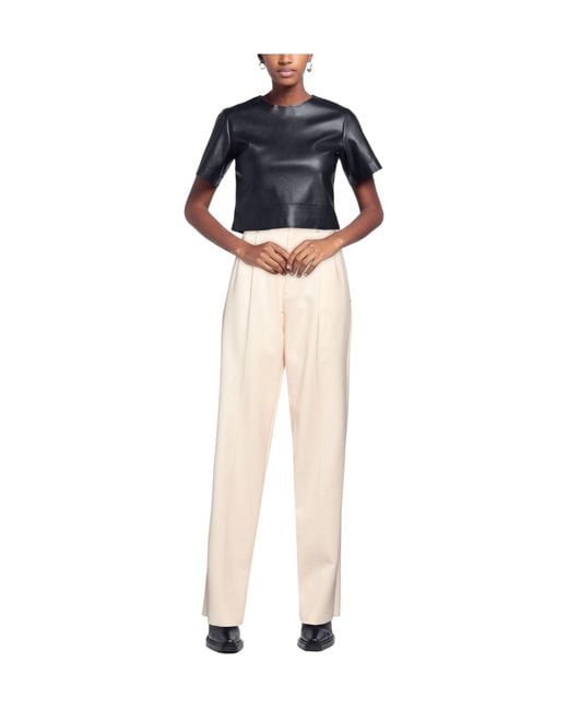 Sportmax Natural High-Waisted Straight-Leg Pants