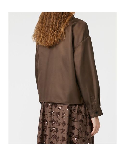 Weekend by Maxmara Brown Vivetta Cropped Shirt