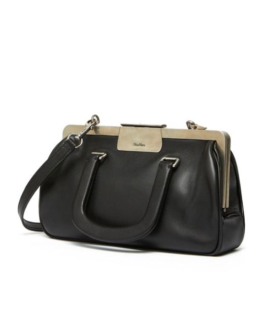 Max Mara Black Logo Detailed Top Handle Bag