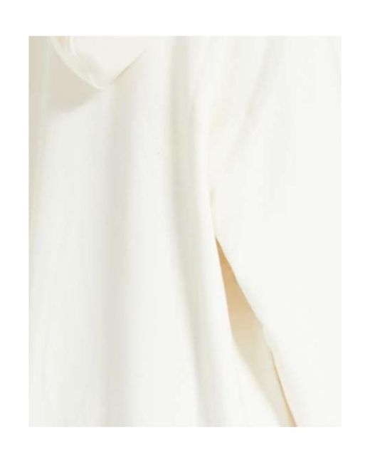 Sportmax White Logo Embroidered Long-Sleeved Hoodie