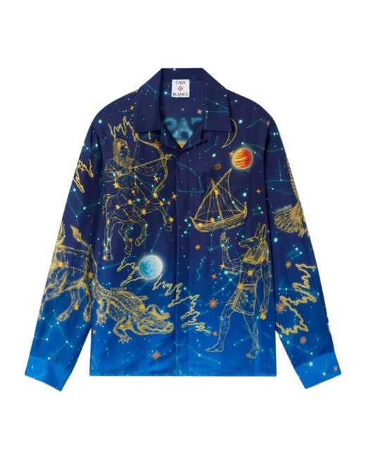 Casablanca Blue Constellation Print Shirt for men