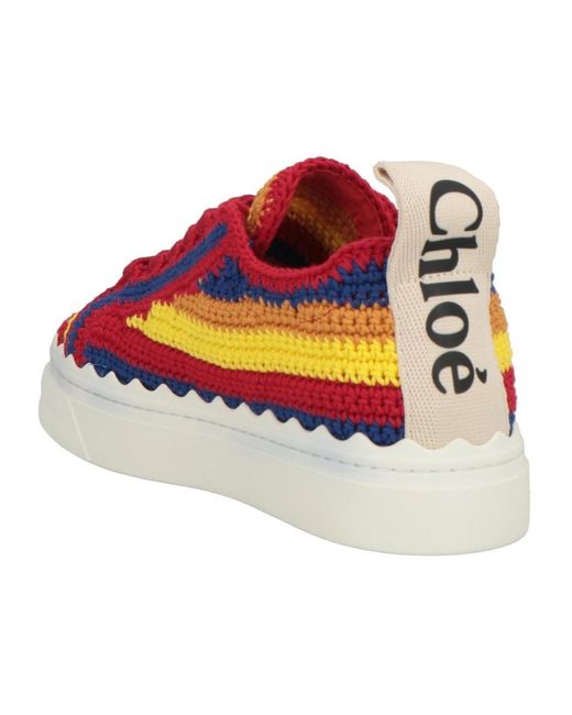 Chloé Red Crocheted Casual Shoes