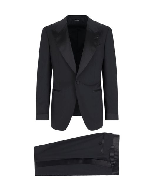 Tom Ford Black Single-Breasted Two-Piece Tailored Suit for men