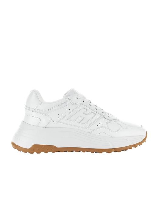 Hogan White Panelled Lace-Up Sneakers