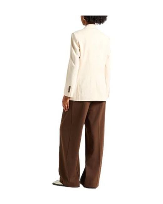 Brunello Cucinelli Natural Minimalist Double-Breasted Blazer