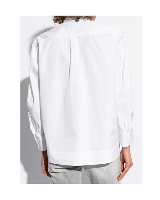 DSquared² White Logo Embroidered Long Sleeved Shirt