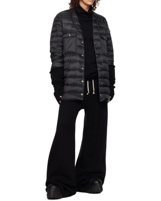 Moncler Black Moncler Rick Owens V-Neck Padded Jacket for men