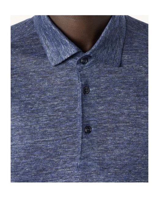 Loro Piana Blue Jersey Linen Polo Shirt for men