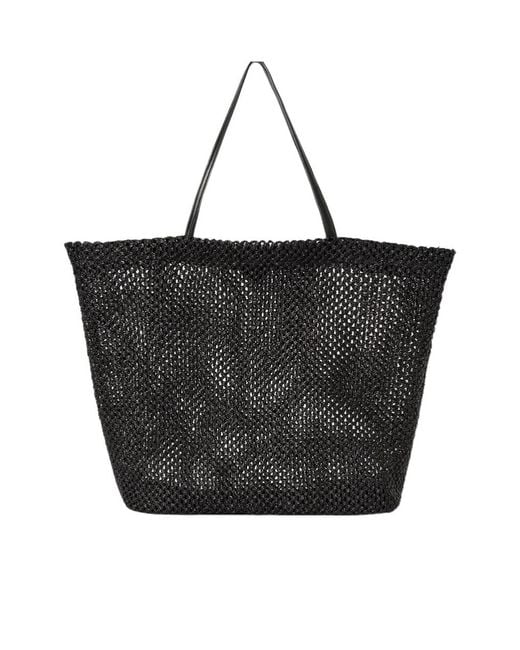 The Row Black Barn Open-Weave Tote Bag