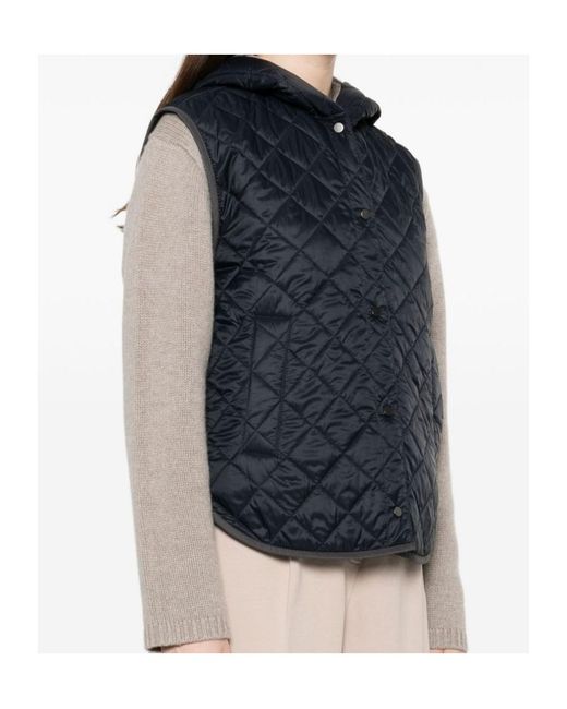 Brunello Cucinelli Blue Quilted Nylon Down Vest